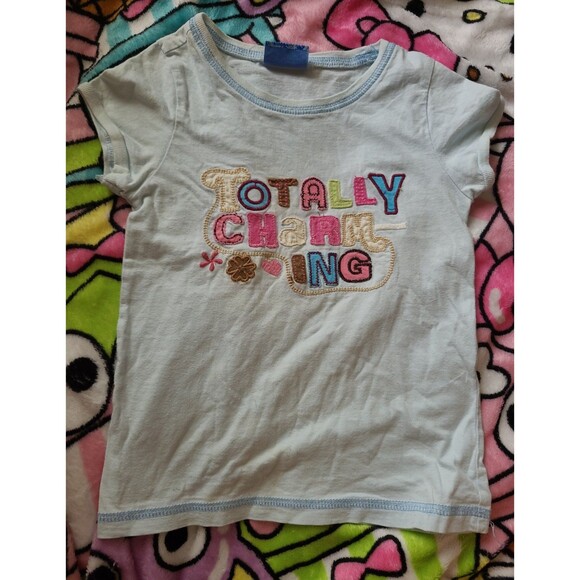 Maui Princess Size 6 Kids Juniors Girls Totally Charming 2000s Pastel Blue Shirt - Picture 2 of 7